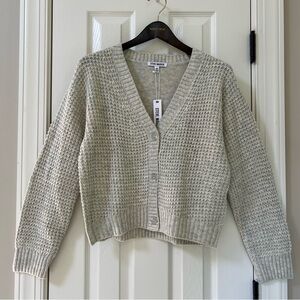 Steve Madden Women’s Knit 3 Button Cropped Waffle Stitch Cardigan NWT Size Med